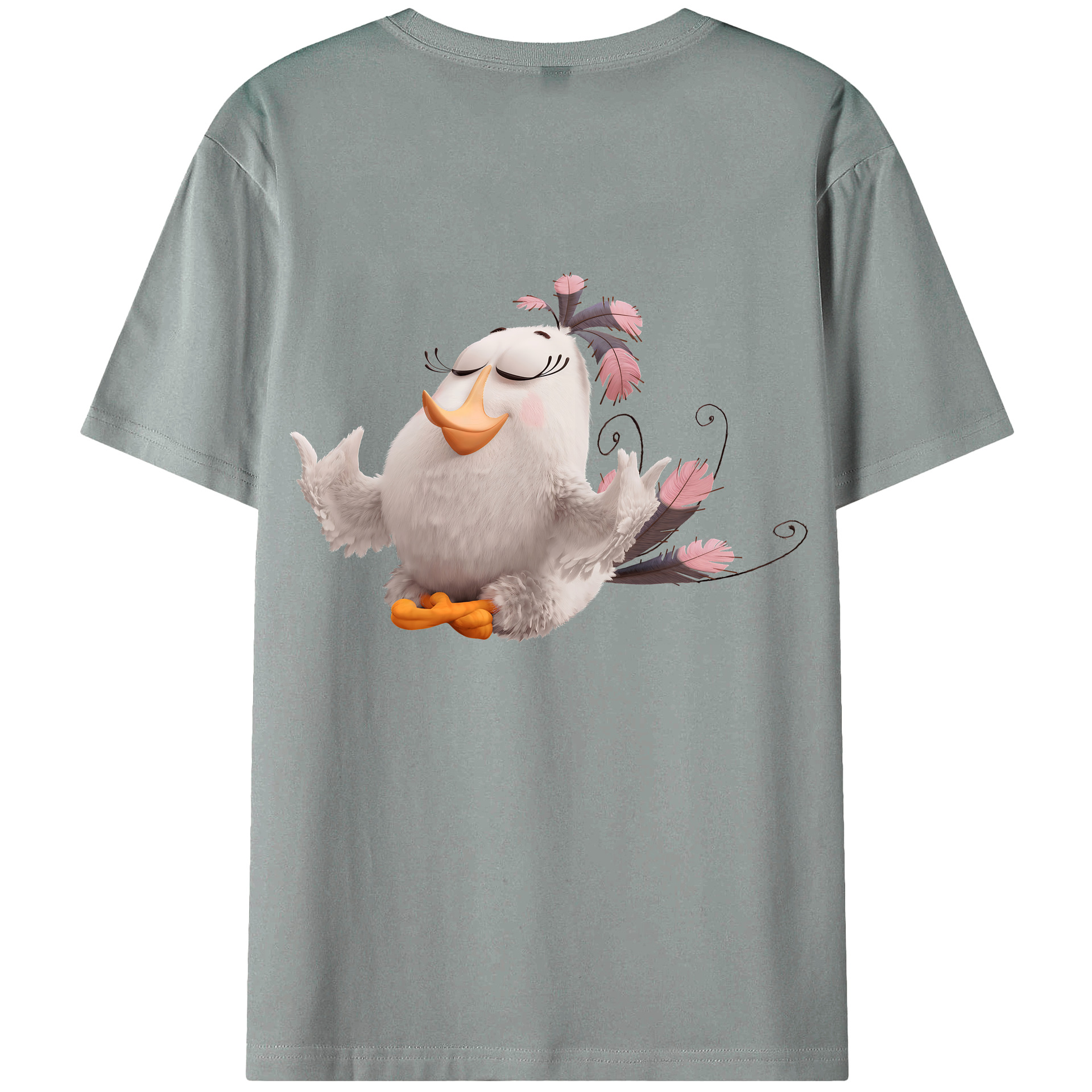 （画像用） Angry Birds アングリーバード 綿100％ メンズ半袖Tシャツ（バックプリント） 通気性